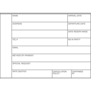 Economy Sleeping Room Reservation Book