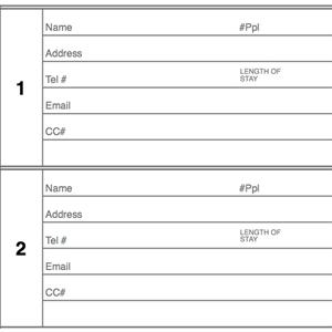 Economy Motel/Cabin 12 Room Reservation Book