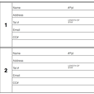 Economy Motel/Cabin 12 Room Reservation Book