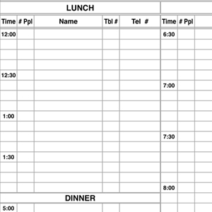 Economy Restaurant Reservation Book