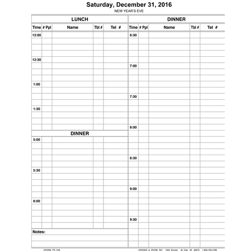 Economy Restaurant Reservation Book