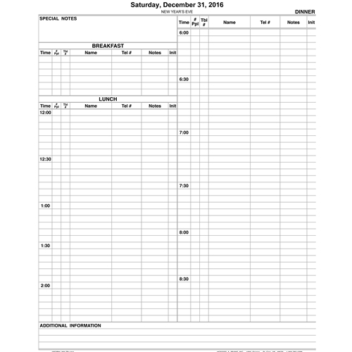 Premium Table Reservation Book